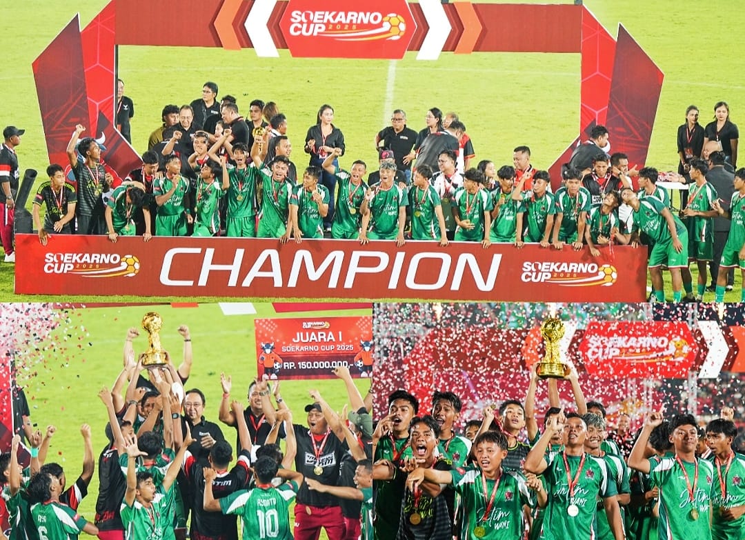 Bermain 10 Orang, Banteng Jatim Rebut Gelar Juara Liga Kampung Soekarno Cup 2025