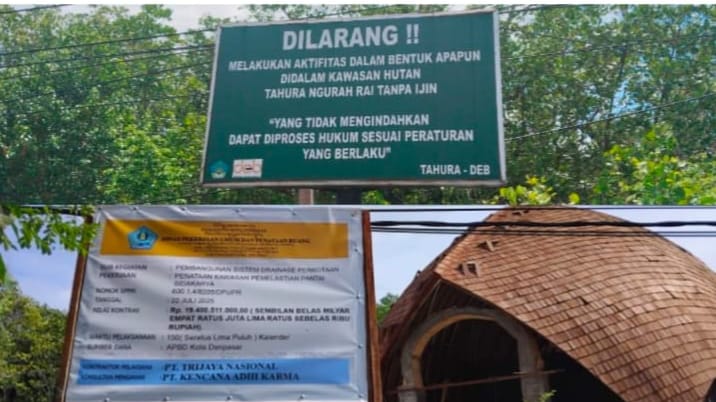 Proyek LNG Bali Selatan Jadi Sorotan, Plang Larangan Muncul di Kawasan Mangrove Tahura Ngurah Rai
