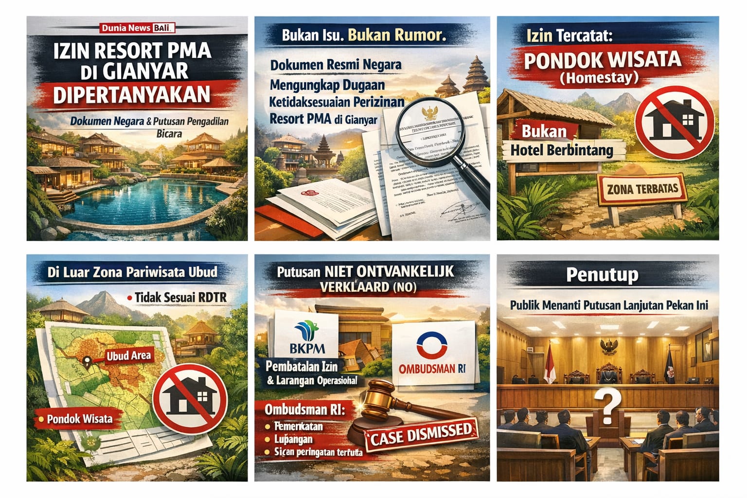 Dokumen Negara Ungkap Dugaan Resort PMA di Gianyar Beroperasi Tanpa Izin Sah, Pajak Daerah Jadi Sorotan