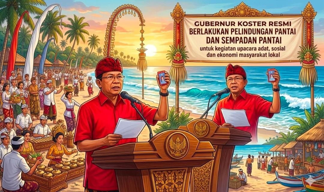 Gubernur Koster Resmi Berlakukan Pelindungan Pantai dan Sempadan Pantai Untuk Kegiatan Upacara Adat, Sosial dan Ekonomi Masyarakat Lokal