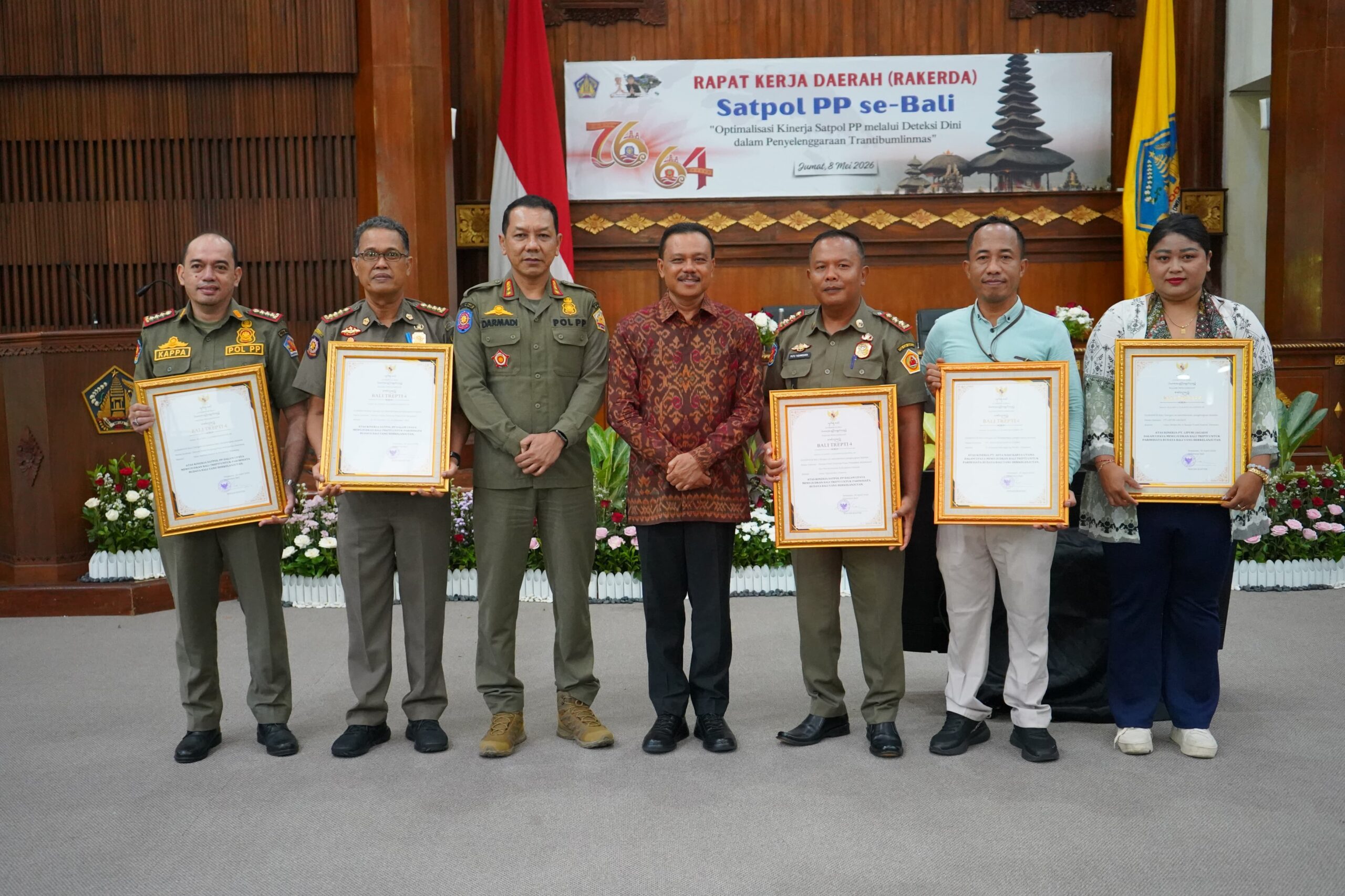 Buka Rakerda Satpol PP se-Bali, Sekda Dewa Indra Dorong Penguatan Deteksi Dini Gangguan Trantibumlinmas