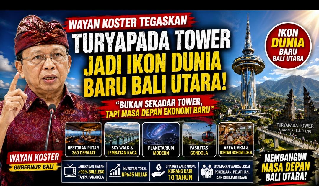 Wayan Koster Tegaskan Turyapada Tower Jadi Ikon Dunia Baru Bali Utara: “Bukan Sekadar Tower, Tapi Masa Depan Ekonomi Baru”