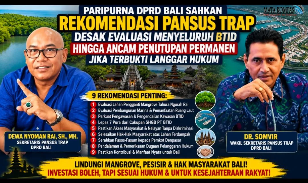 Paripurna DPRD Bali Sahkan Rekomendasi Pansus TRAP, Desak Evaluasi Menyeluruh BTID hingga Ancam Penutupan Permanen Jika Terbukti Langgar Hukum