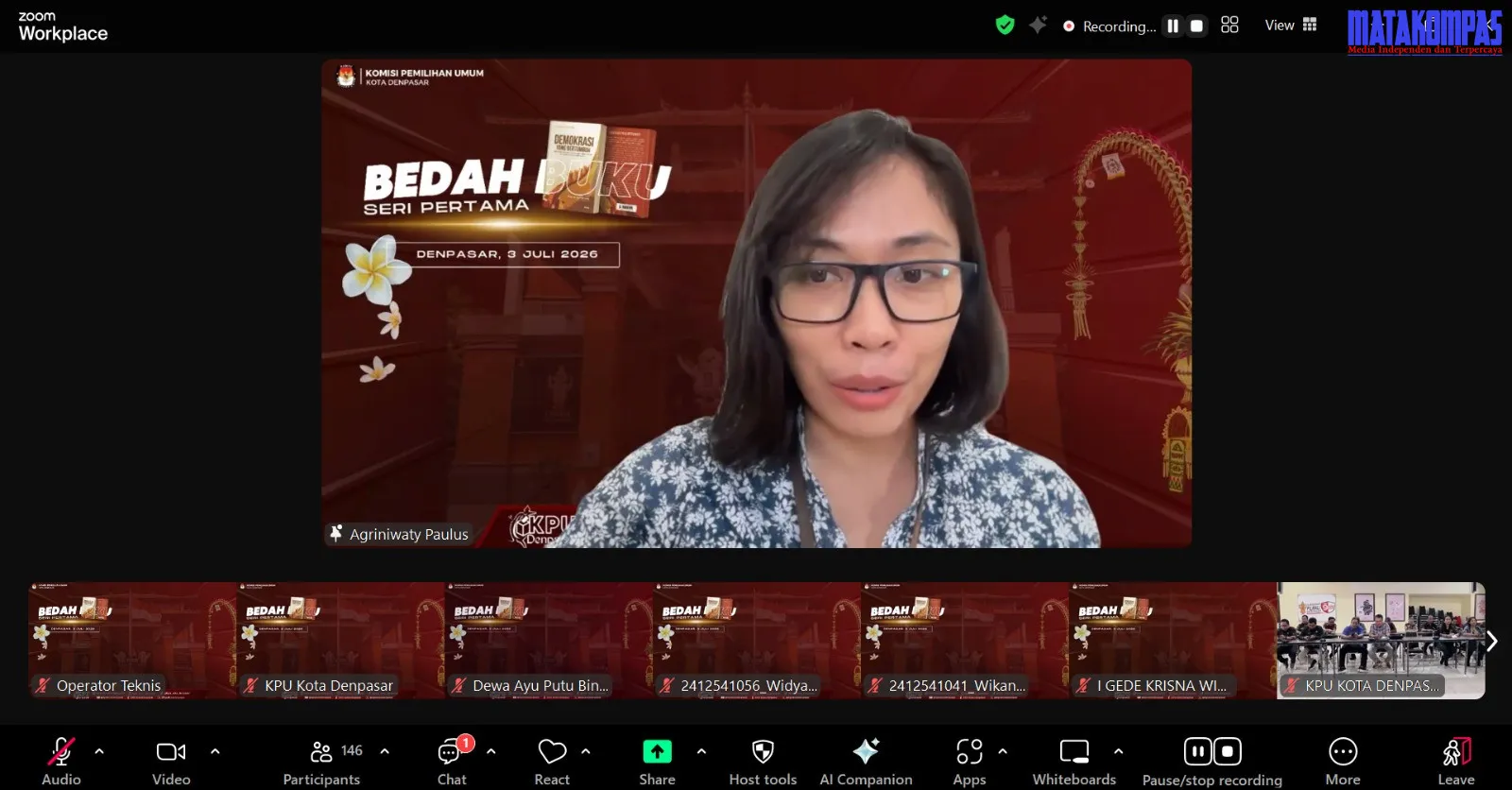 KPU Kota Denpasar Bangun Budaya Literasi Demokrasi, Bedah Buku “Demokrasi yang Bertumbuh” Dorong Masyarakat Kritis