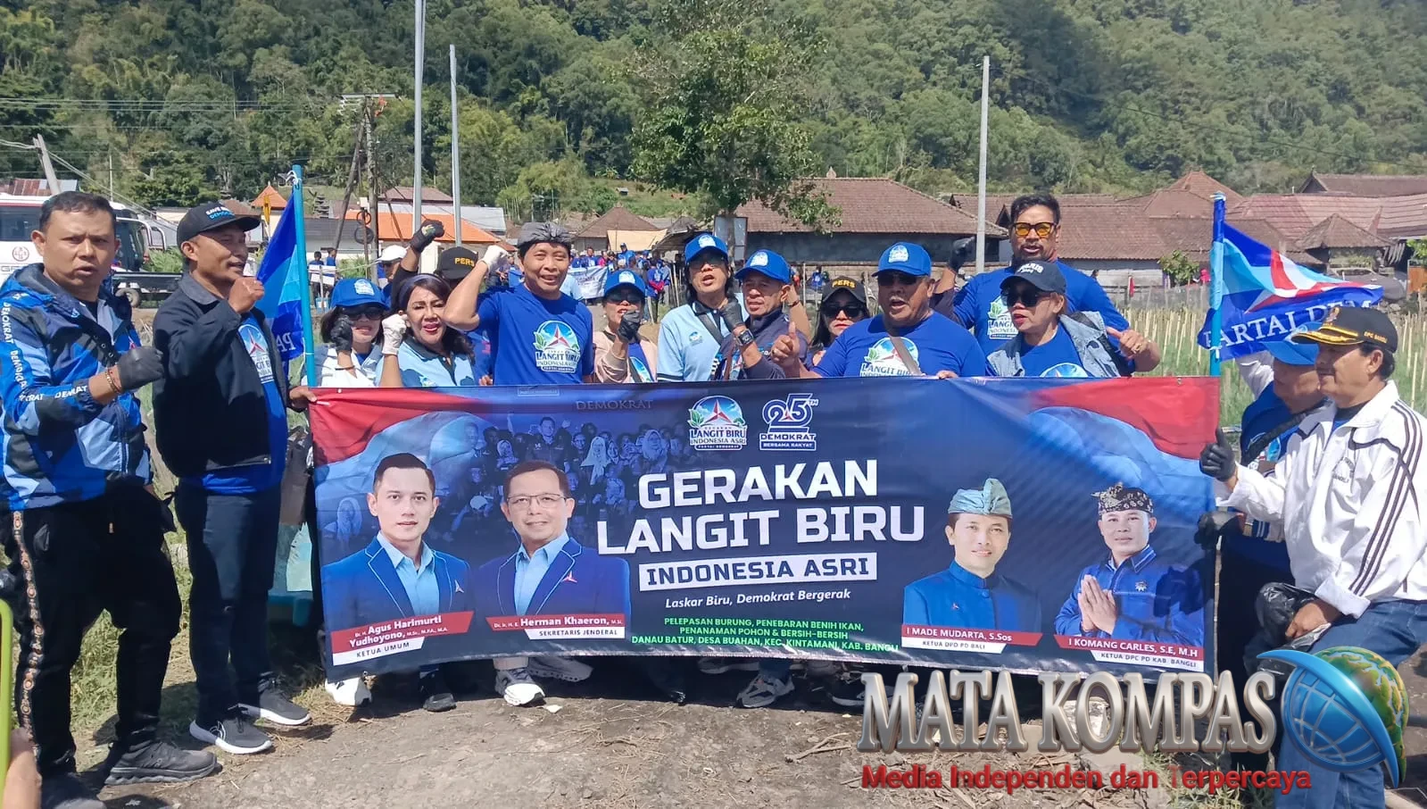 Sambut HUT Perak ke-25, Demokrat Bali Gelar Gerakan Langit Biru di Danau Batur: Tanam Pohon, Bersih Danau, Tebar Benih Ikan hingga Lepas Burung