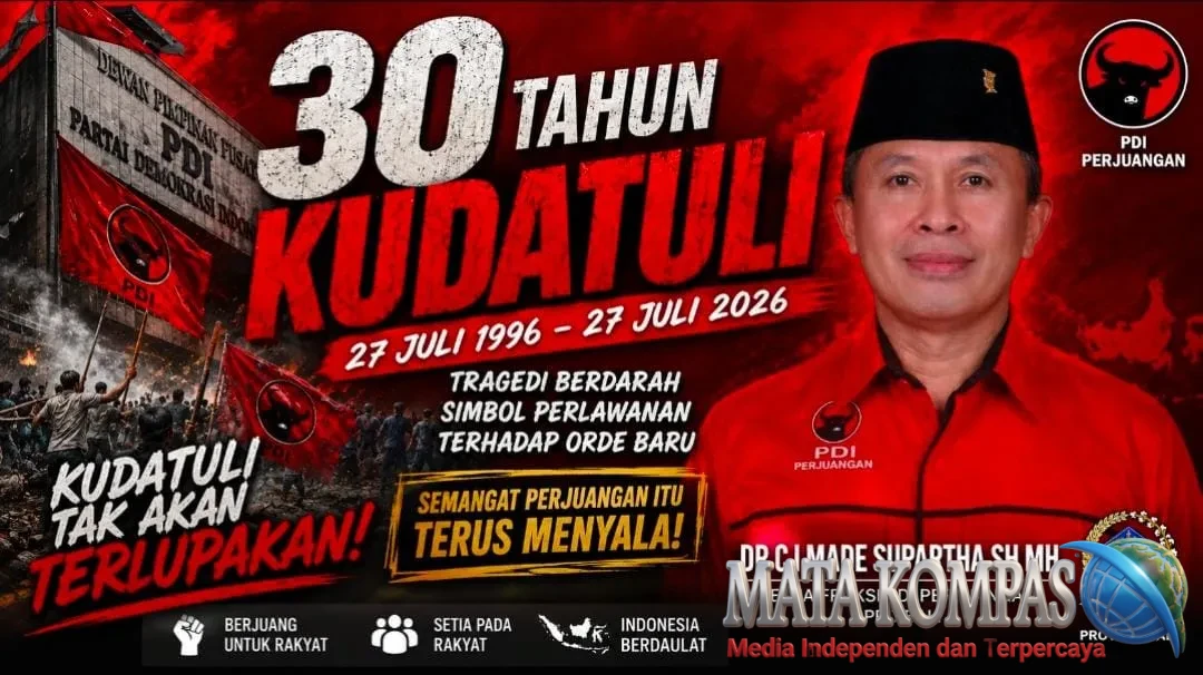 30 Tahun Kudatuli, Ketua Fraksi PDIP DPRD Bali Made Supartha : Jangan Pernah Lupakan Sejarah Perjuangan Demokrasi Bangsa