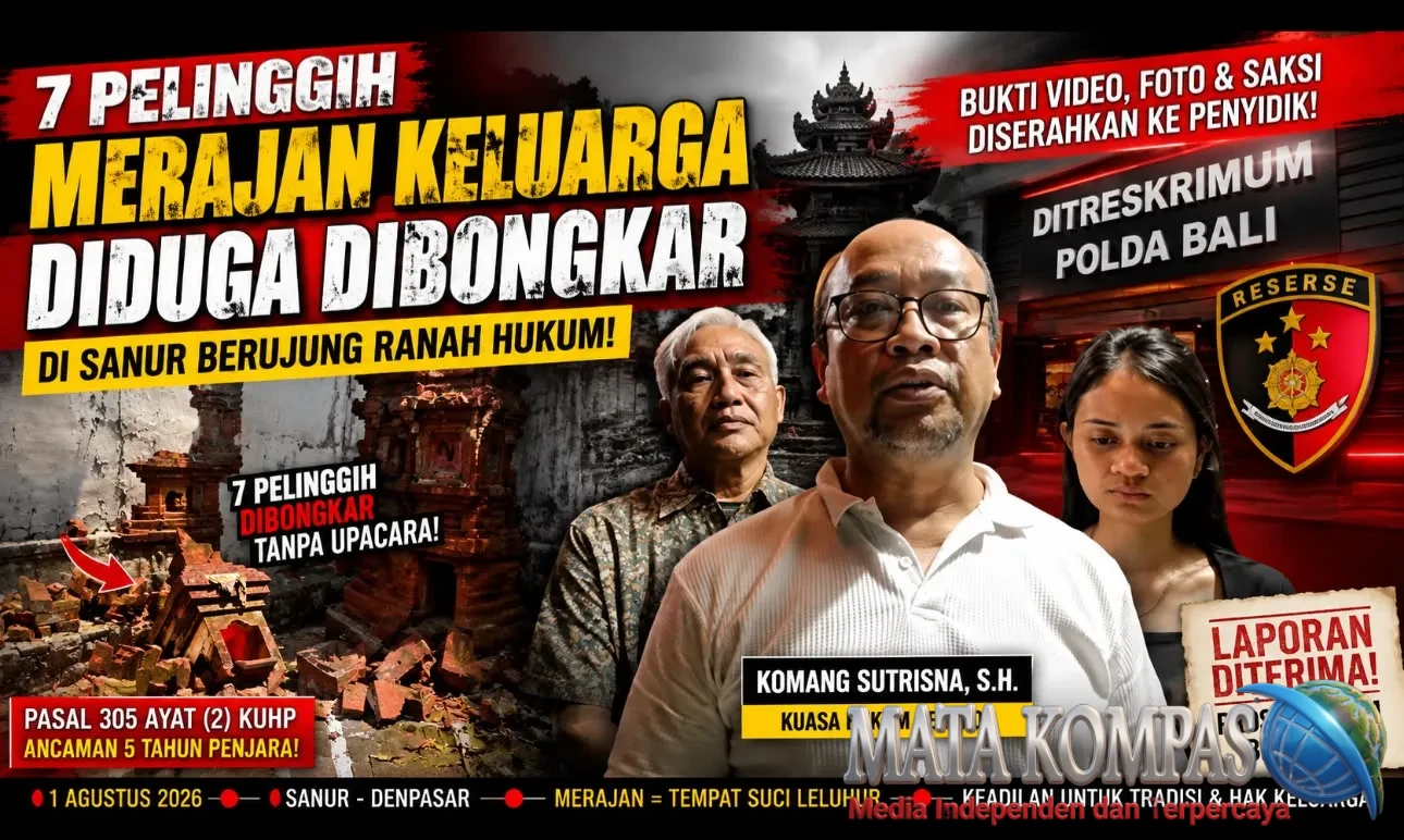 Merajan Keluarga di Sanur Diduga Dibongkar, Sengketa Ayah dan Anak Berujung Laporan Pidana ke Polda Bali