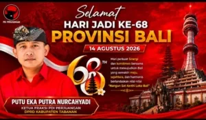 Hari Jadi ke-68 Bali, Putu Eka Serukan Sinergi Jaga Bali dan Perkuat Semangat Nangun Sat Kerthi Loka Bali