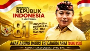 Semangat Kemerdekaan ke-81, Gung Cok Ajak Masyarakat Bali Wujudkan Indonesia Berdaulat, Adil, dan Makmur