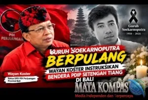 Guruh Soekarnoputra Wafat, Wayan Koster Instruksikan Seluruh Struktur PDIP Bali Kibarkan Bendera Setengah Tiang
