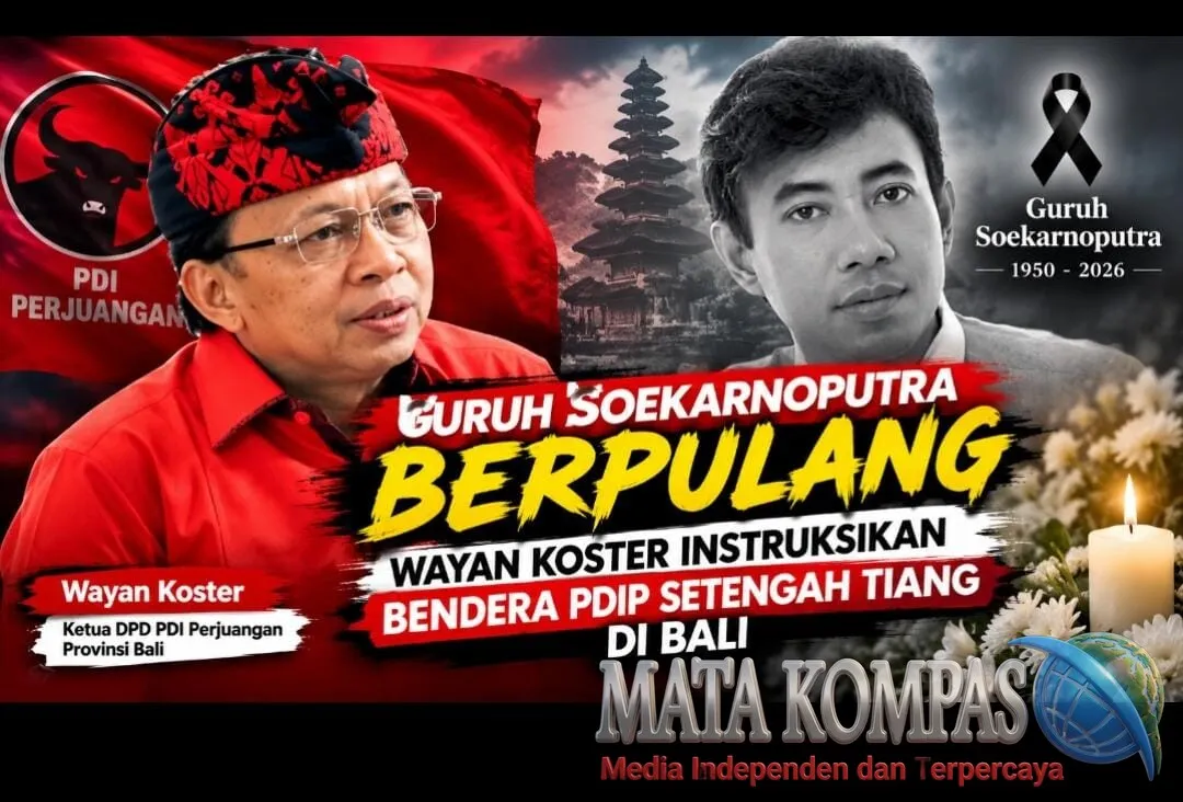 Guruh Soekarnoputra Wafat, Wayan Koster Instruksikan Seluruh Struktur PDIP Bali Kibarkan Bendera Setengah Tiang