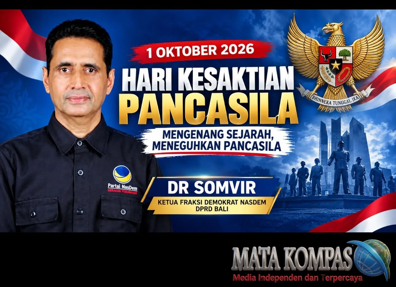 Hari Kesaktian Pancasila 1 Oktober 2026, Dr Somvir: Momentum Mengenang Sejarah dan Meneguhkan Pancasila