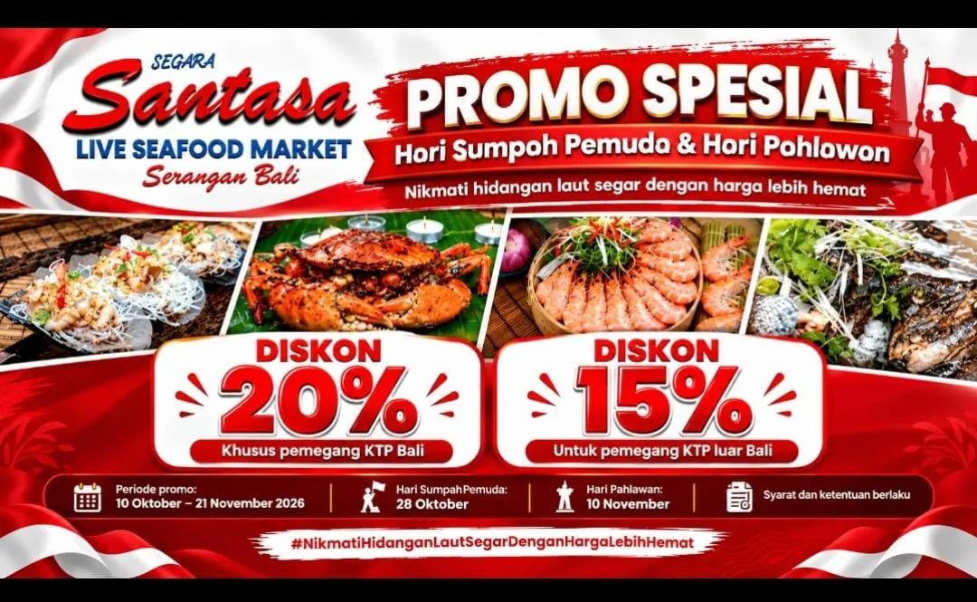 Rayakan Sumpah Pemuda dan Hari Pahlawan, Segara Santasa Serangon Tebar Diskon Seafood hingga 20 Persen!