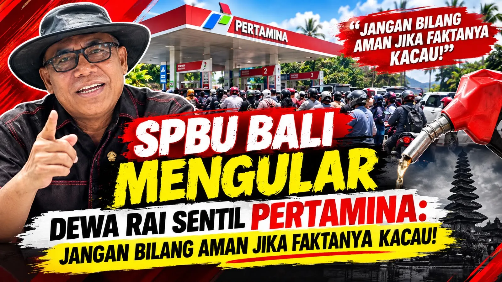SPBU Bali Mengular, Dewa Rai Sentil Pertamina: Jangan Bilang Aman Jika Faktanya Kacau!