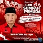 Sumpah Pemuda ke-98, Dewa Rai Kobarkan Semangat Patriotisme: Pemuda Harus Gigih, Peduli, dan Berani Bergerak untuk Indonesia