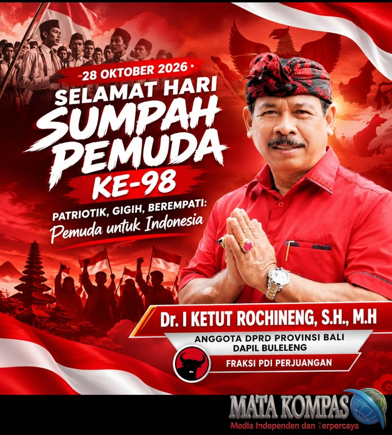 Dr. I Ketut Rochineng Ajak Pemuda Bali Kobarkan Semangat Sumpah Pemuda ke-98: Patriotik, Gigih, dan Berempati untuk Indonesia