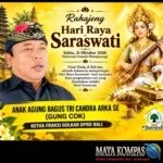 Gung Cok: Hari Raya Saraswati Momentum Memuliakan Ilmu Pengetahuan, Perkuat Karakter dan Kebijaksanaan dalam Kehidupan