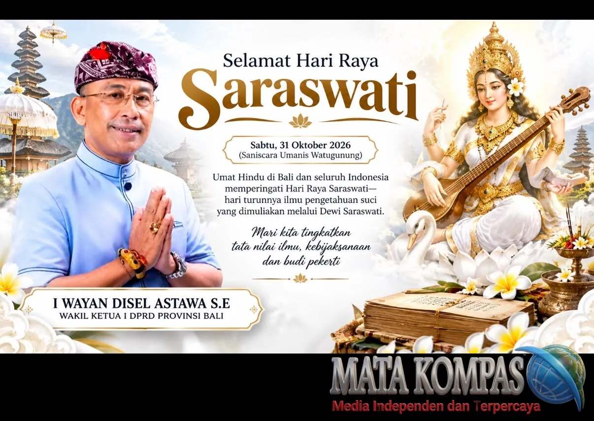 Hari Raya Saraswati 2026, Disel Astawa Ajak Umat Jadikan Ilmu Pengetahuan sebagai Landasan Kebijaksanaan dan Kehidupan