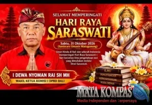  Dewa Rai Ajak Umat Hindu Jadikan Hari Saraswati Momentum Memuliakan Ilmu Pengetahuan dan Kebijaksanaan