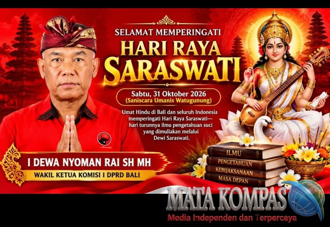  Dewa Rai Ajak Umat Hindu Jadikan Hari Saraswati Momentum Memuliakan Ilmu Pengetahuan dan Kebijaksanaan